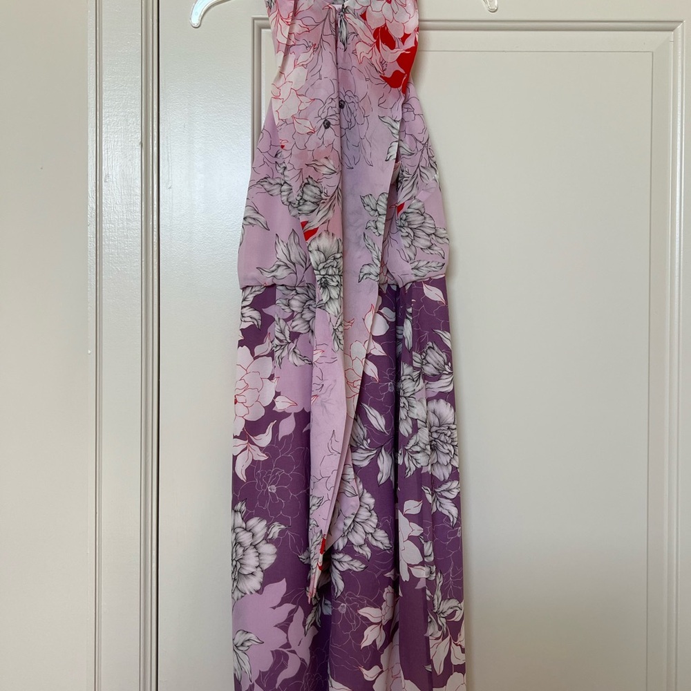 Badgley Mischka Purple and Pink Floral Dress - Picture 1 of 3